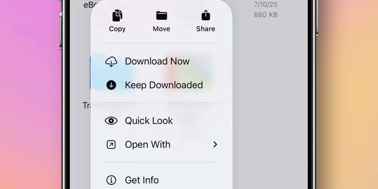 File app menu