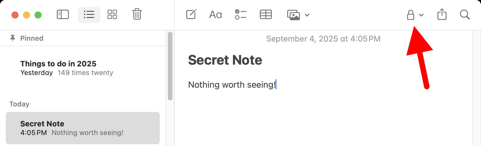 Lock Note